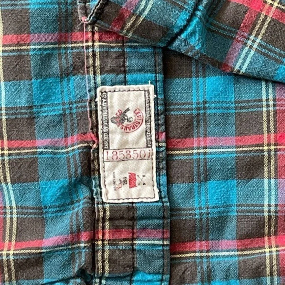 Levi's Plaid Long Sleeve Button-Down Shirt Top‎ Sz 2XL Multicolored